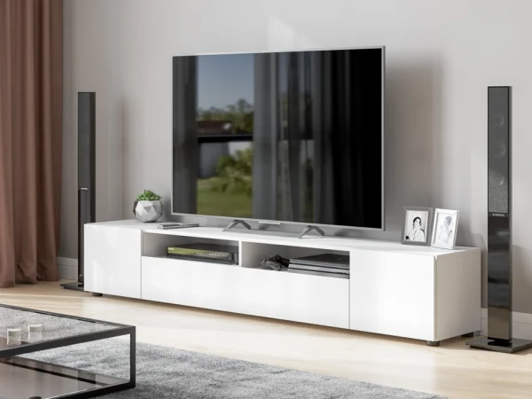 Тумба для телевидеоаппаратуры Токио белый текстурный Тумба для телевидеоаппаратуры Токио белый текстурный