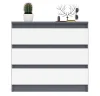 Комод три ящика МК 800.1 графит/белый