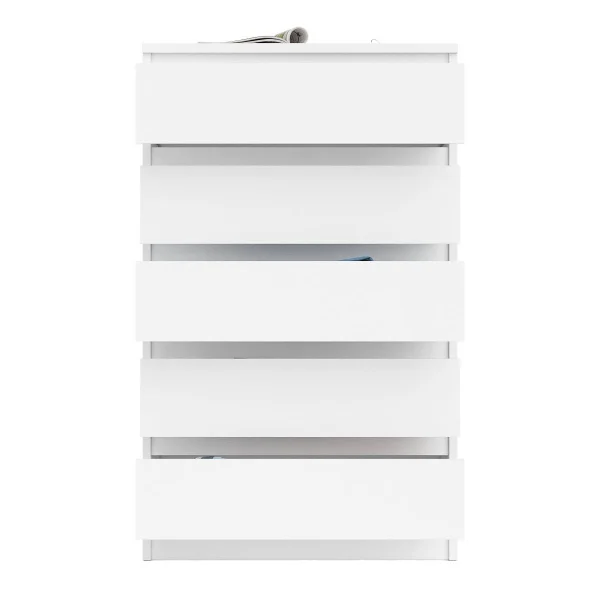 Узкий комод пять ящиков МК 700.5 белый