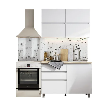 Кухонный гарнитур Токио 1,2 белый текстурный