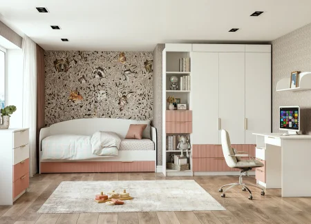 Стол письменный Лавис СТД 1070.1 белый/персик софт