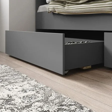 Кровать двуспальная Мори с ящиками КРМЯ 1600.1 графит