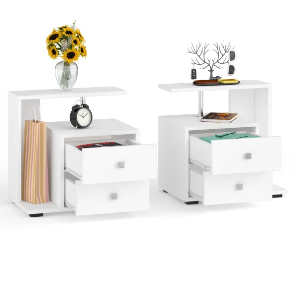 Камелия Тумба прикроватная белый (пара)