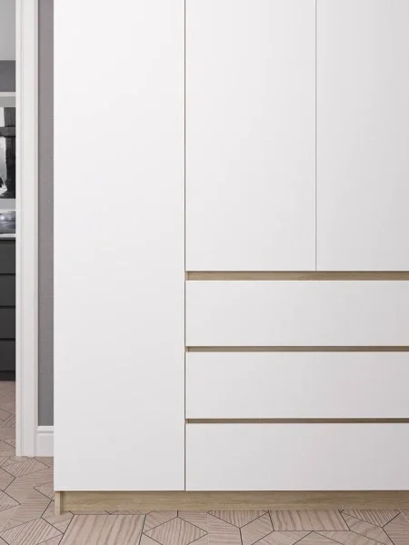 Шкаф трехдверный Мори МШ 1200.1 дуб сонома/белый