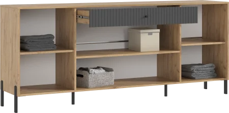 Комод Оливия (металл) дуб крафт/браш графит