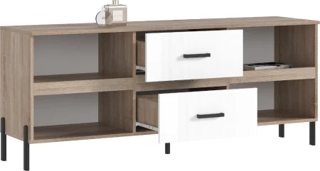 Тумба ТВ Ким (металл) дуб сонома/белый глянец