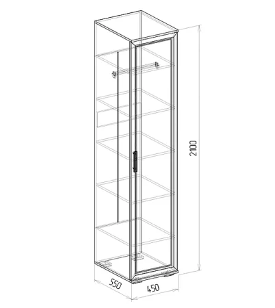 Пенал комби Корвет Люкс №7 венге