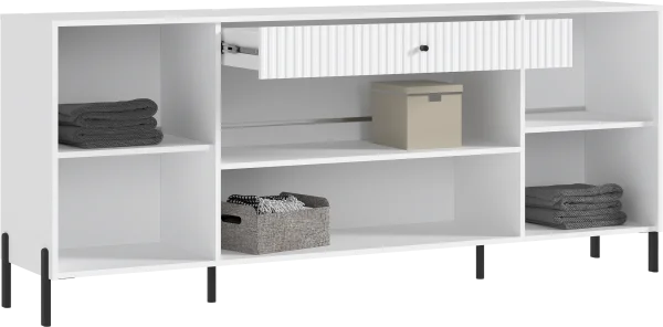 Комод Оливия (металл) белый/белый глянец