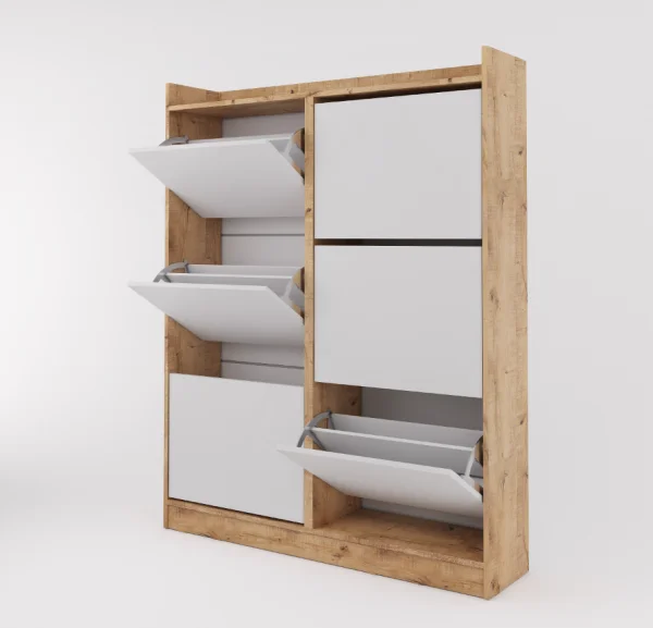 Обувница Охта Лайт 1200.6 дуб вотан/белый