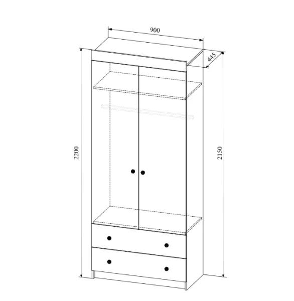 Шкаф распашной Ki-Ki (Ки-Ки) ШД 900.1 белый