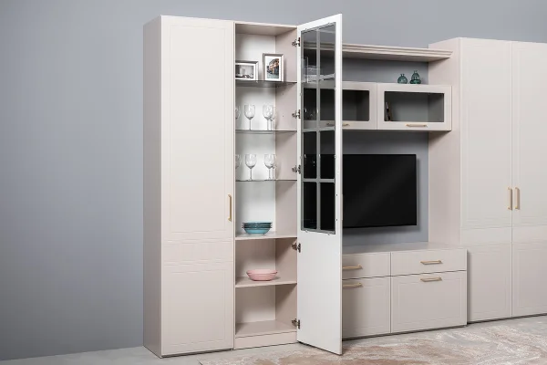 Шкаф-витрина Ричфорд 16.396 моно керамика/кашемир