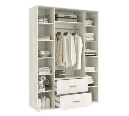 Шкаф 4-х створчатый Фиеста New с зеркалом графит/дуб крафт белый