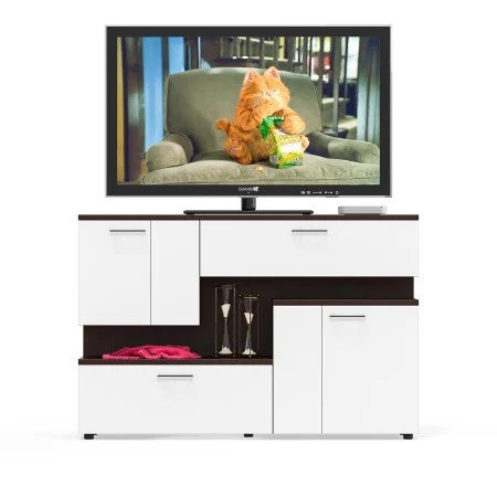 Тумба под ТВ С-1 1400 венге/белый