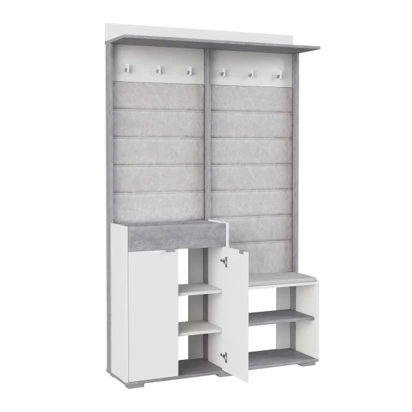 Прихожая Акцент №2 белое сияние/цемент светлый