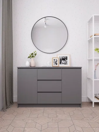 Комод с ящиками и дверками Мори МК 1203 графит