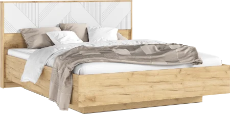 Кровать парящая Ирис 1,6 браш вайт/дуб крафт