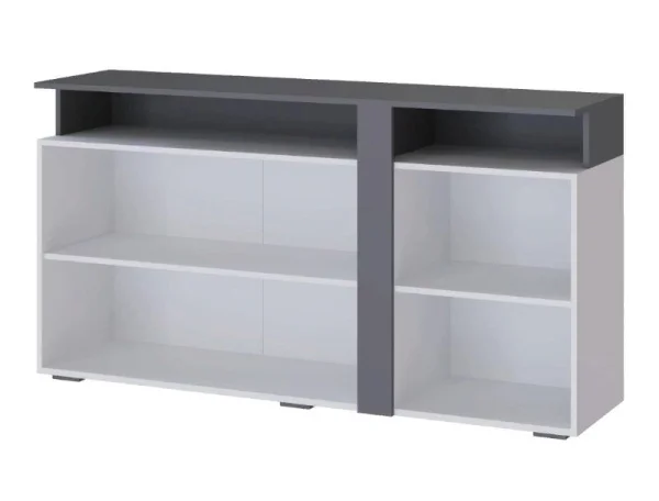 Комод Таормина белый/серый графит