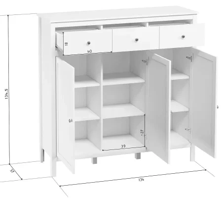 Тумба Ева (Хельга) KOM3D3S белый