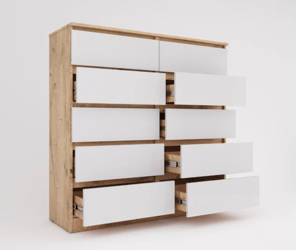 Комод Охта Лайт 1200.10 дуб вотан/белый