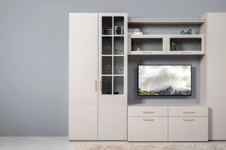 Шкаф-витрина Ричфорд 16.396 моно керамика/кашемир