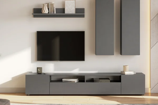 Тумба для телевидеоаппаратуры Денвер графит серый Тумба для телевидеоаппаратуры Денвер графит серый