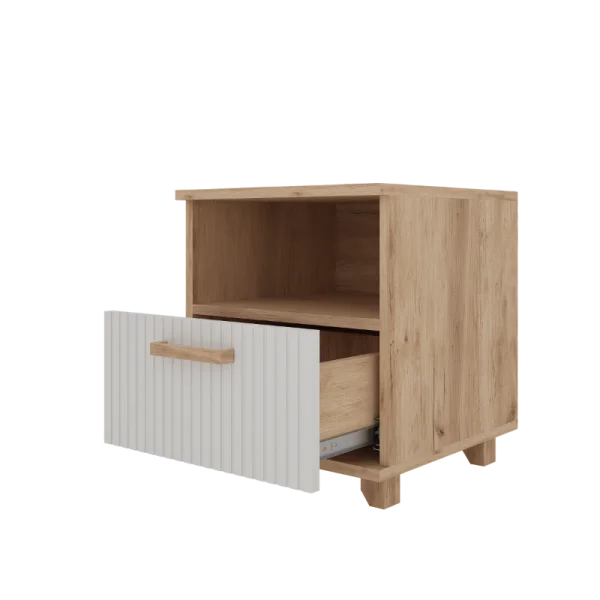 Тумба прикроватная Ньерд дуб вотан/белый софт