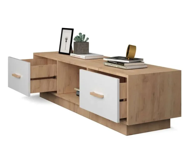 Тумба Эго Т-3 (ПД) дуб крафт золотой/белый глянец