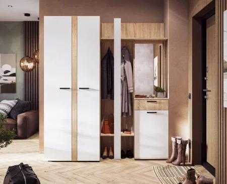 Прихожая Санса ПР-01 дуб сонома/белый