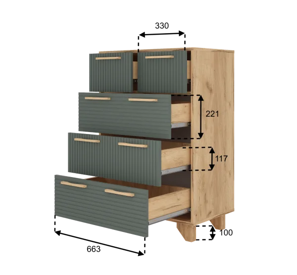 Комод Ньерд 700.5 дуб вотан/можжевельник