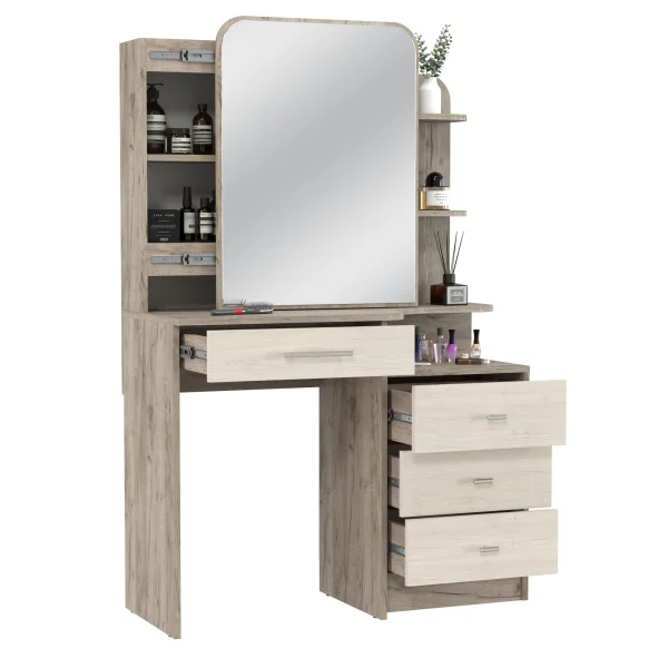 Трюмо 4-25101 Верона дуб крафт серый/скандинавское дерево белое