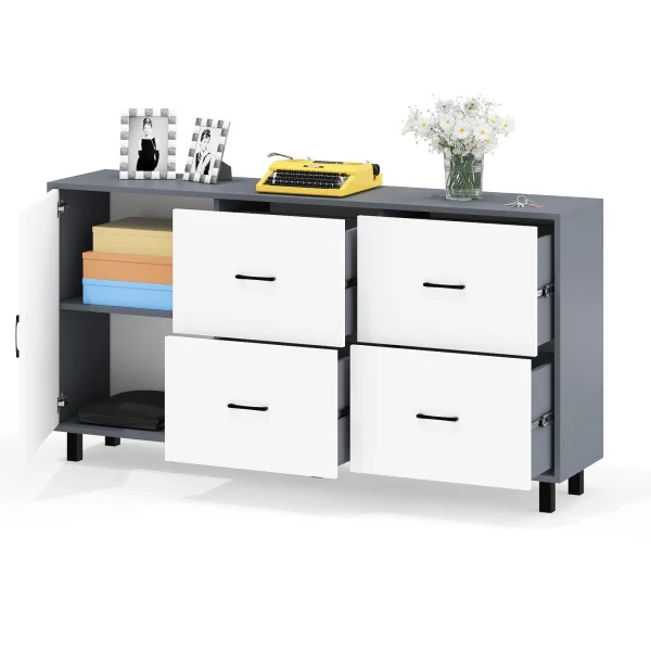 Комод 125-1704 графит/белый