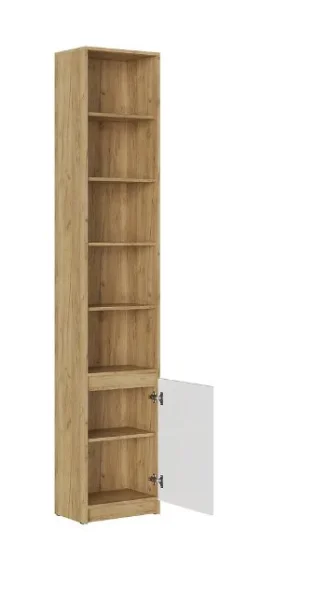 Стеллаж Бостон СЖ-001 дуб крафт золотой/белый глянец