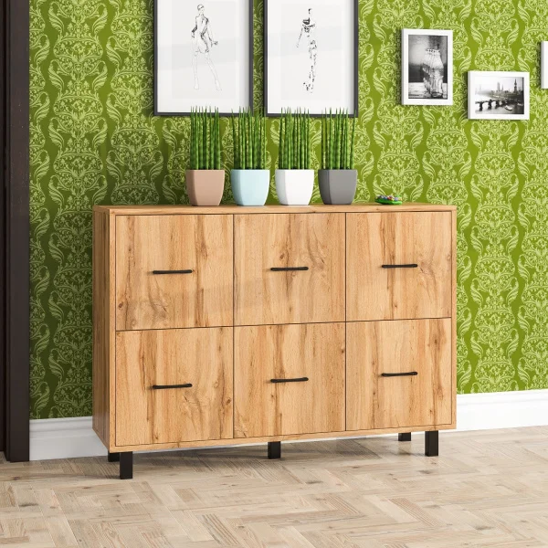 Комод 6 ящиков 127-1204 дуб вотан