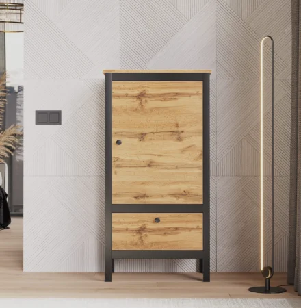 Тумба Лофт REG1D1S/60 дуб вотан/черный