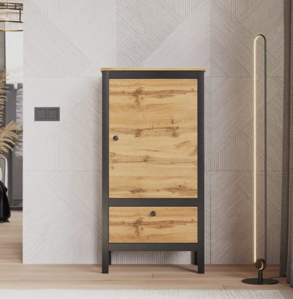 Тумба Лофт REG1D1S/60 дуб вотан/черный