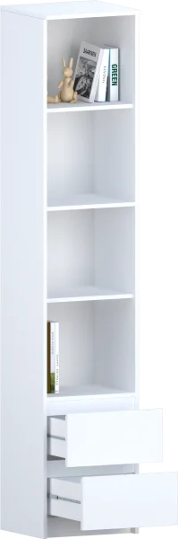 Стеллаж с ящиками Б 5.04 белый (серия без ручек)
