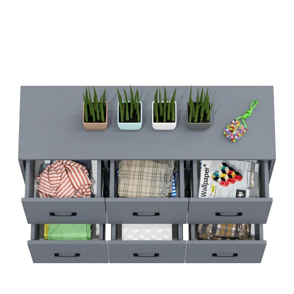 Комод 6 ящиков 127-1204 графит