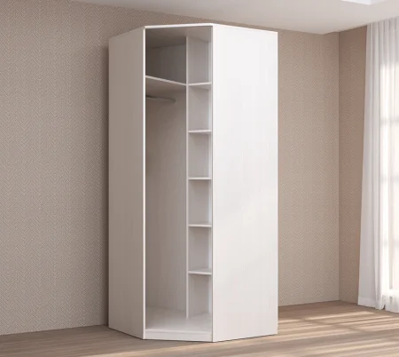 Шкаф угловой Кэт-4 бодега/caiman белый