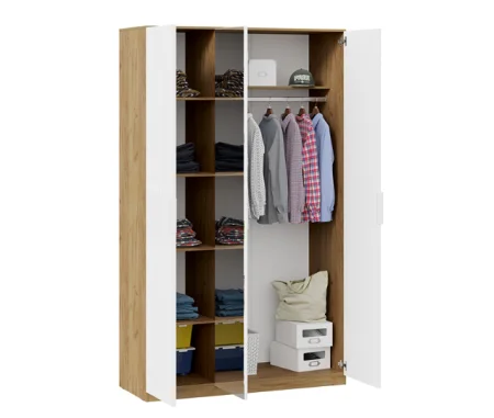 Шкаф комбинированный Хилтон дуб крафт золотой/белый матовый