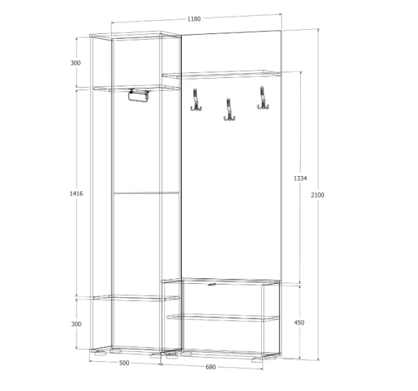 Прихожая Норден крафт белый