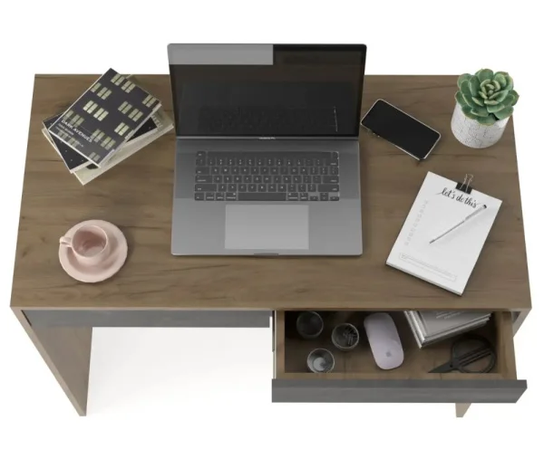 Стол письменный Эго Ст-1 дуб крафт золотой/камень темный