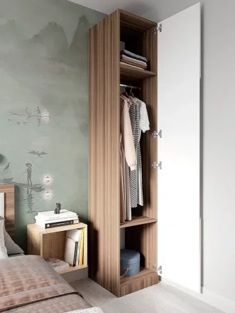 Шкаф Роза 450 орех франклин/белый софт тренто