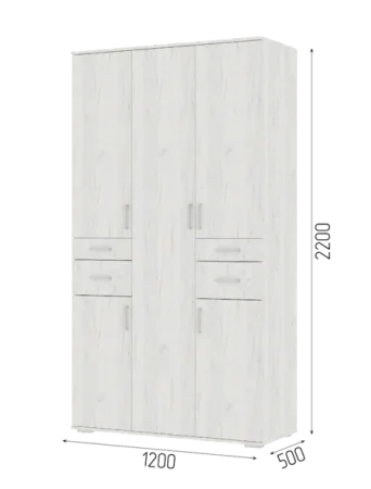 Шкаф Соло-2 (Нельсон ШК-02) дуб крафт белый