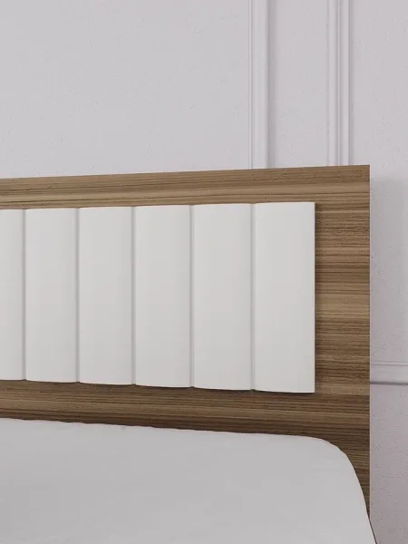 Кровать Роза 160 орех франклин/белый софт тренто