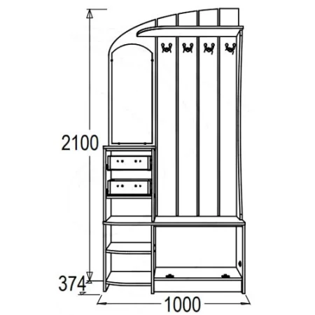 Прихожая Саша-14 венге/дуб млечный
