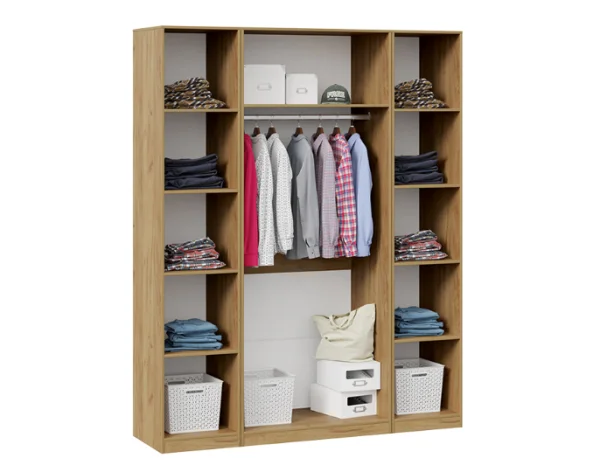 Шкаф комбинированный с 4-мя дверями Хилтон дуб крафт золотой/графит матовый