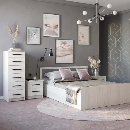 Тумба прикроватная Фиеста дуб крафт белый (2 шт)