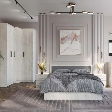 Кровать Фиеста 160 дуб крафт белый