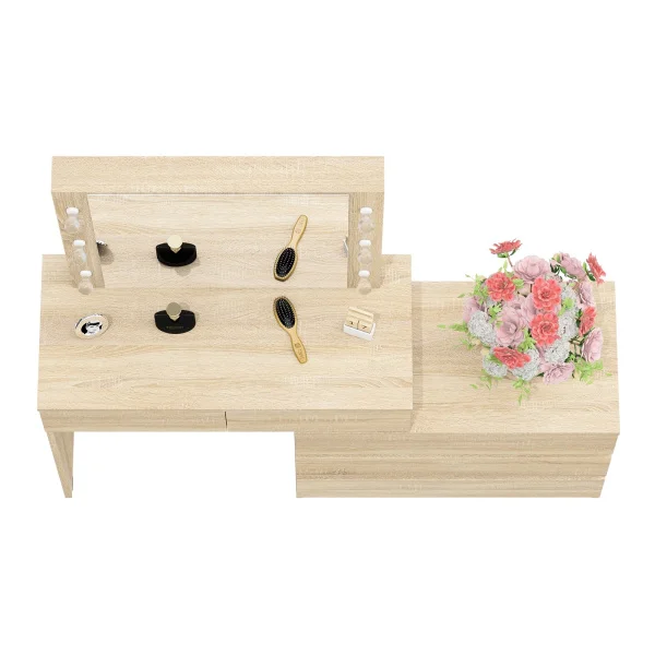 Стол косметический с подсветкой 110 дуб сонома