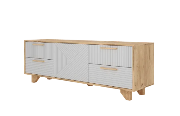 Тумба ТВ Ньерд 1501.4 дуб вотан/белый софт